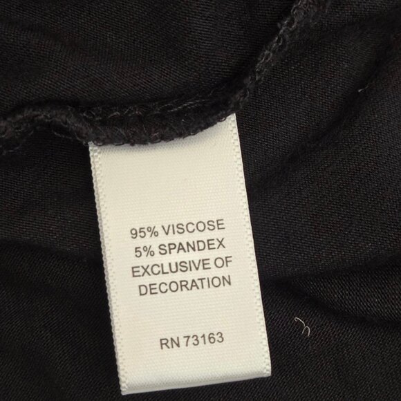 Women's Size Med Solid Black Sleeveless Embroidered Tunic - Picture 7 of 9